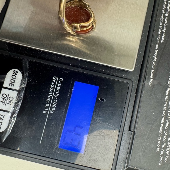 10K yellow gold and carnelian gemstone ring - Picture 9 of 13